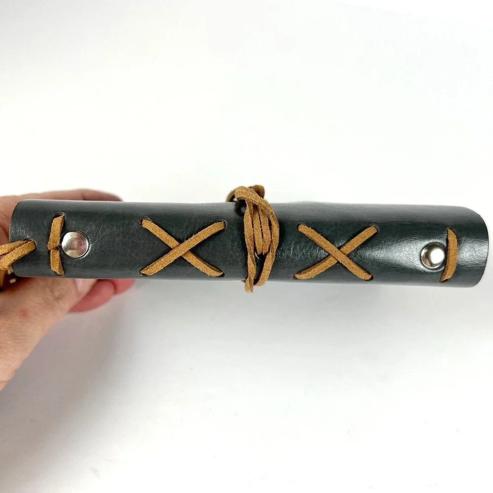 Leather Homemade Notebook Navy 6 Ring Inside With Parchment Paper Stock Nautical